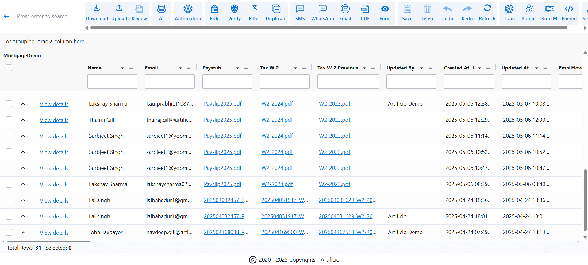 App Data View for Data Verification and Validation