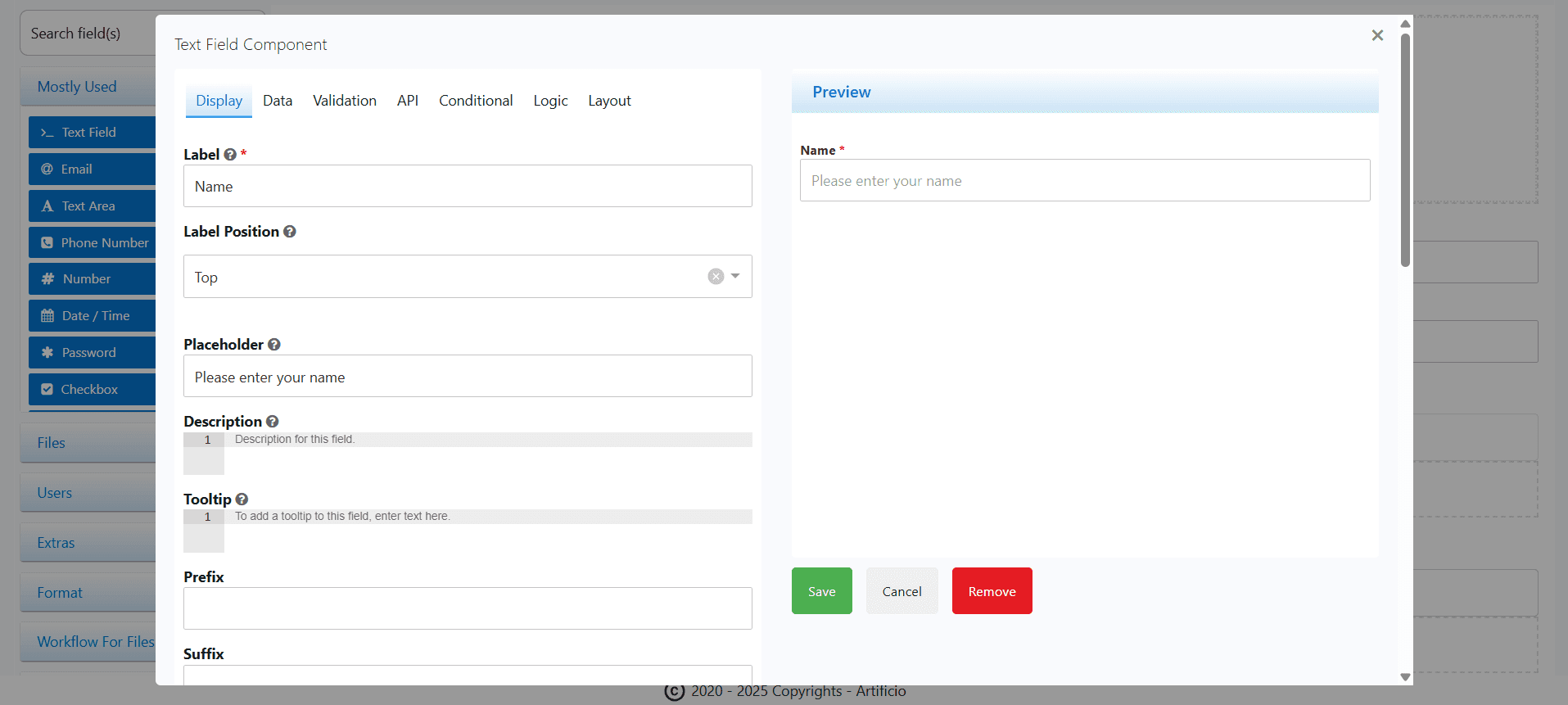 Data Validation and Conditional Fields