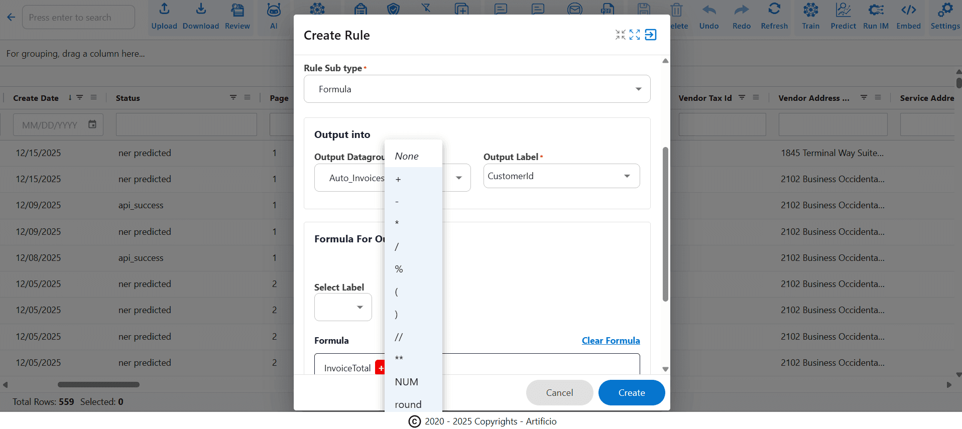 Pick-and-Choose Option for Rules