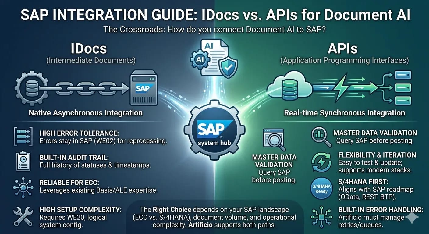 IDoc vs. API: Choosing the Right Integration Path When Connecting Document AI to SAP