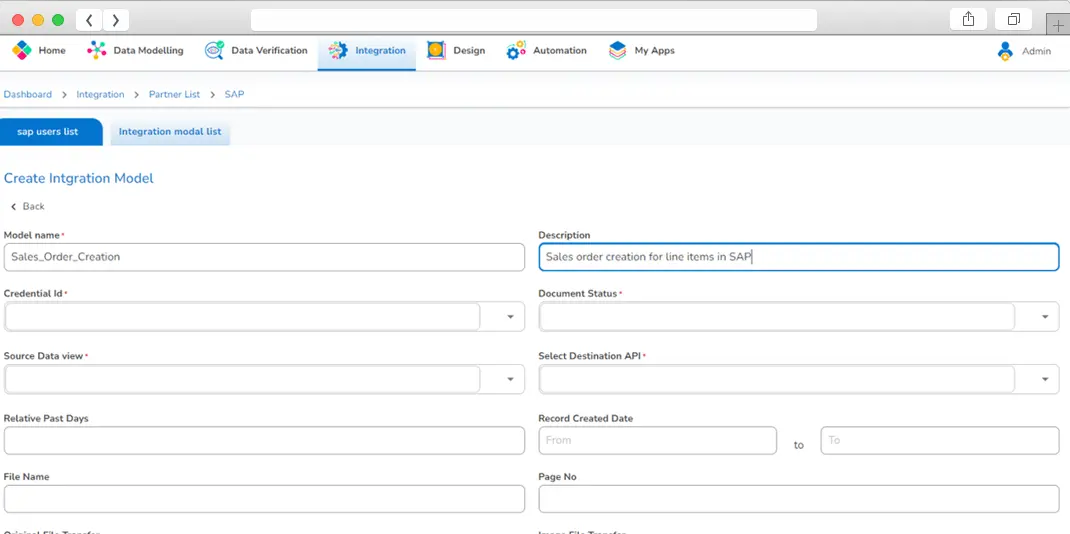 Customizable Integration Model