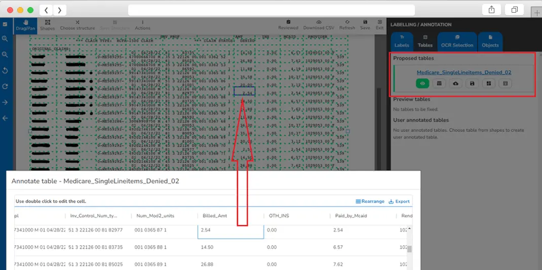 Complex Table Extraction